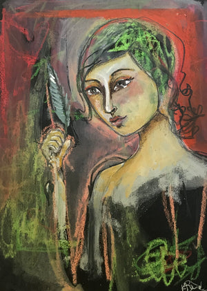Woman with Feather